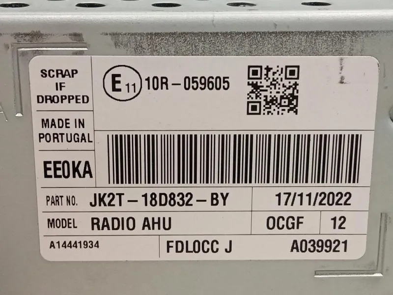 Unità Autoradio JK2T-18D832-BY Ford Transit Custom I 2013