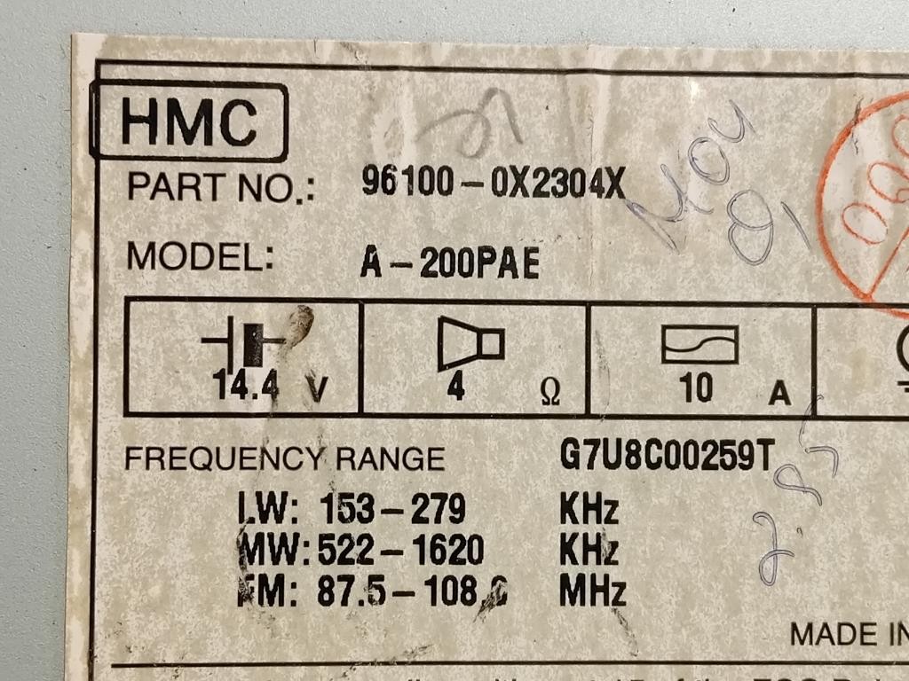 Unità Autoradio 961000X2304X Hyundai I10 I 2008