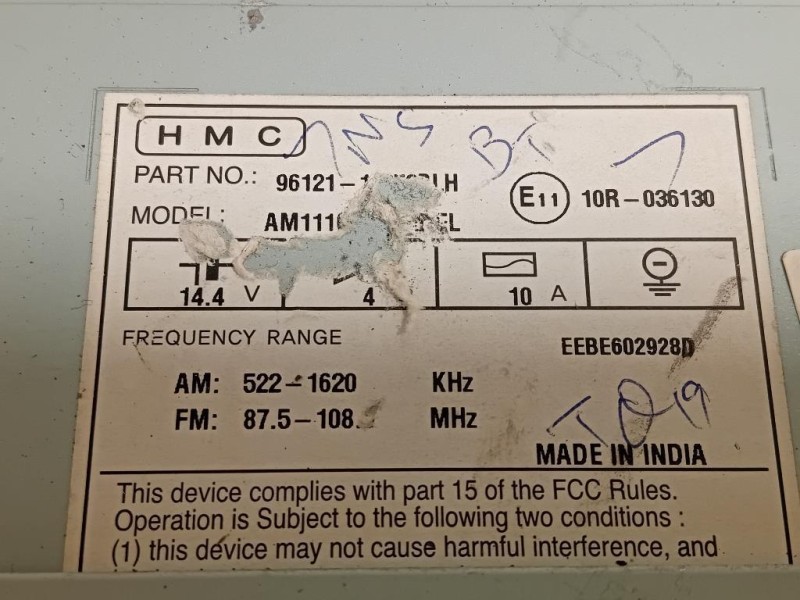 Unità Autoradio 961001J200 Hyundai I20 I 2009