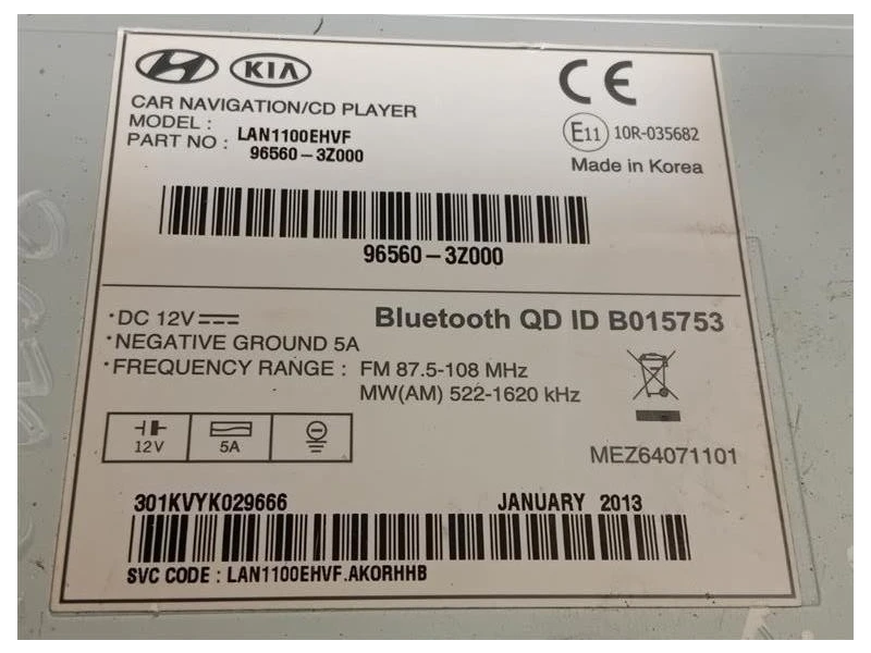 Unità Autoradio 96560-3Z000 Hyundai I40 CW 2012