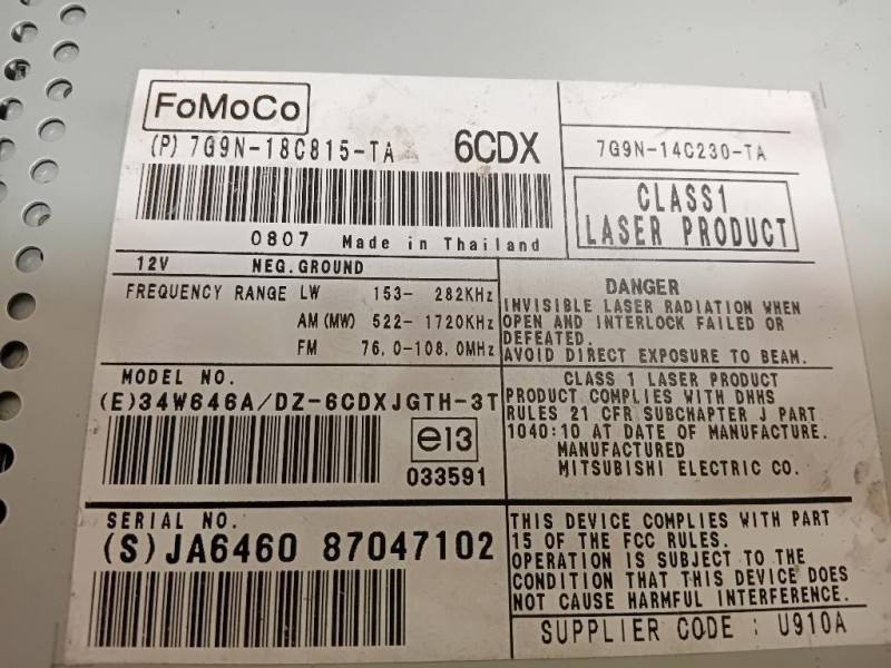 Unità Autoradio 7G9N-18C815-TA Jaguar XF I 2008