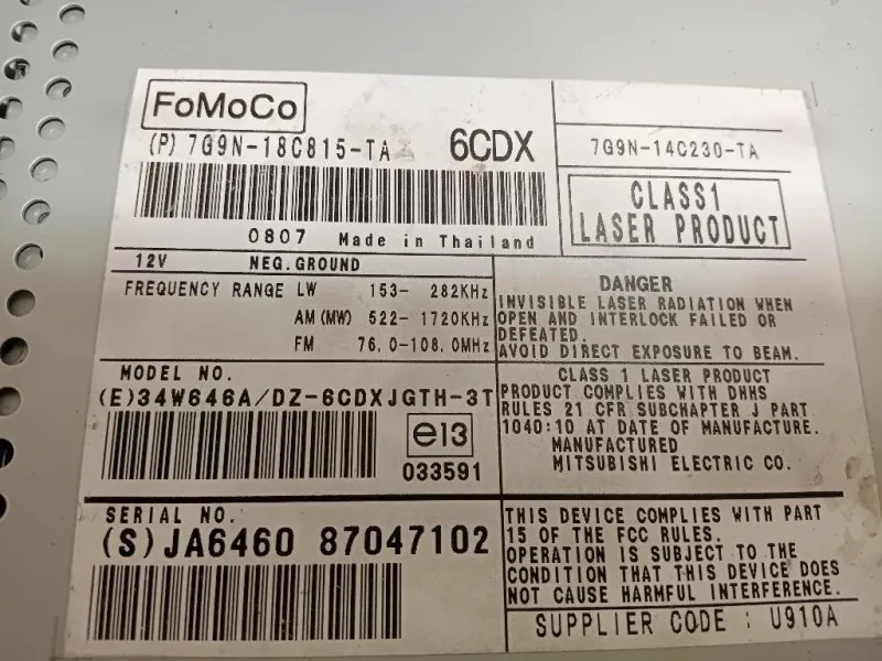 Unità Autoradio 7G9N-18C815-TA Jaguar XF I 2008