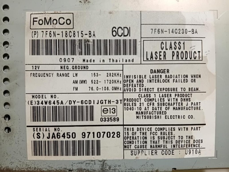 Unità Autoradio 7F6N-18C815-BA Jaguar XF I 2008