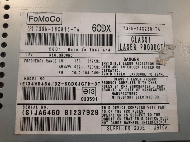 Unità Autoradio 7G9N-14C230-TA Jaguar XF I 2008