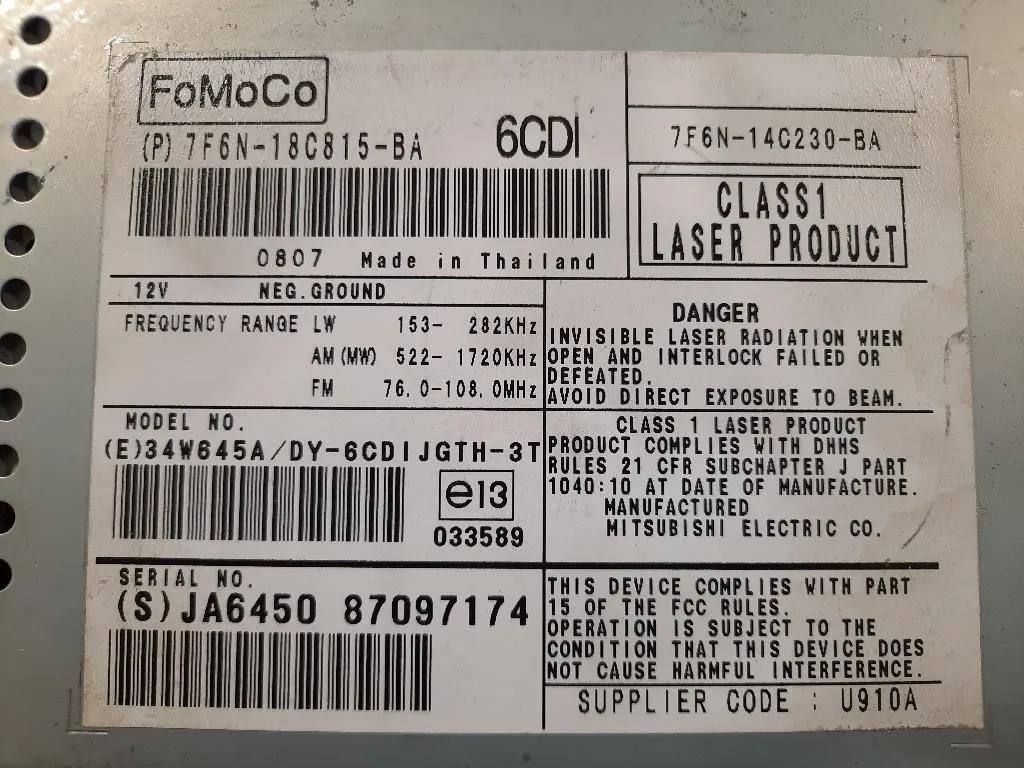 Unità Autoradio 7F6N-18C815-BA Jaguar XF I 2008