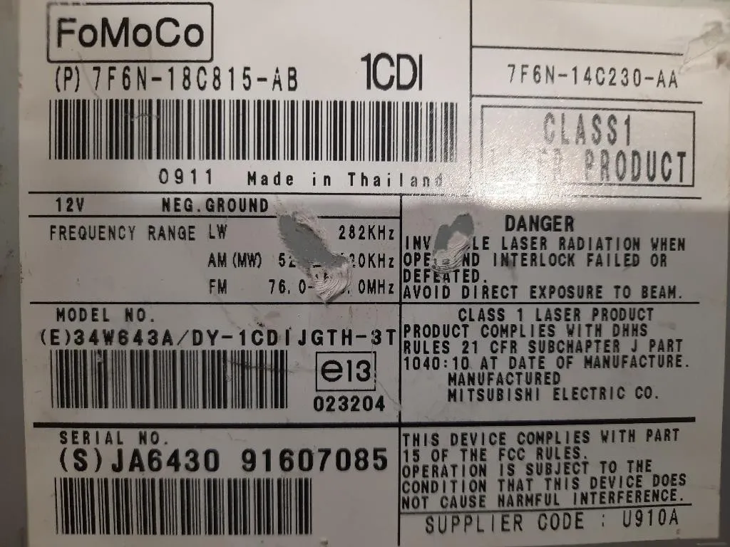 Unità Autoradio 7F6N-14C230-AA Jaguar XF I 2008