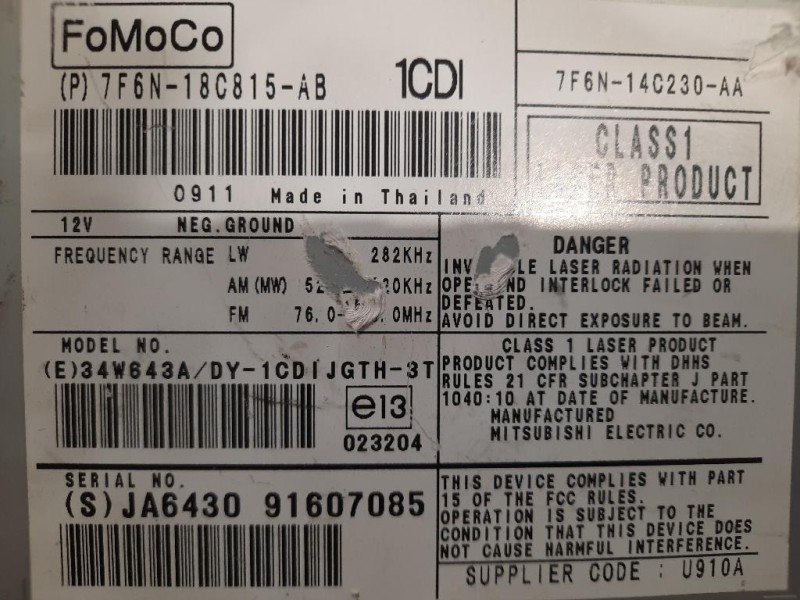 Unità Autoradio 7F6N-14C230-AA Jaguar XF I 2008