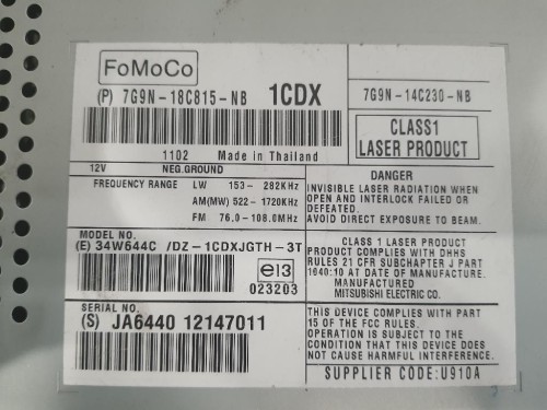 Unità Autoradio 7G9N-18C815-NB Jaguar XF I 2008