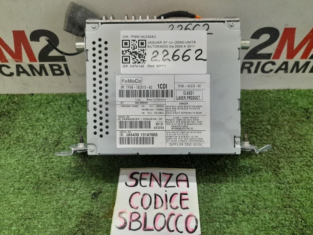 Unità Autoradio 7F6N14C230AC Jaguar XF I 2008
