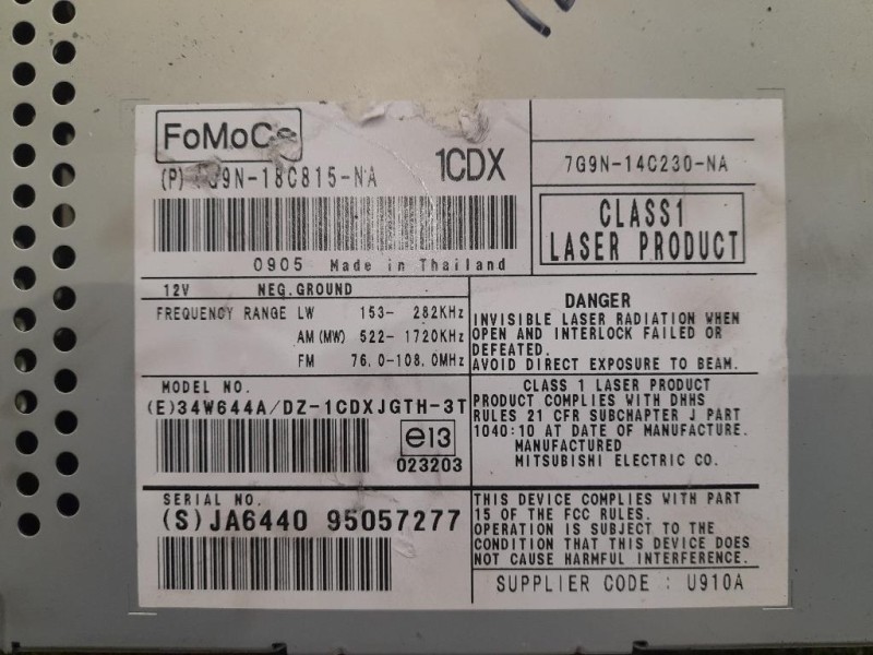 Unità Autoradio 7G9N18C815NA Jaguar XF I 2008