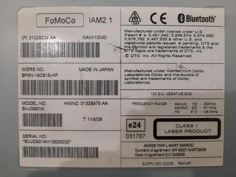 Unità Autoradio BF6N-18C815-HF Jaguar XF I 2011