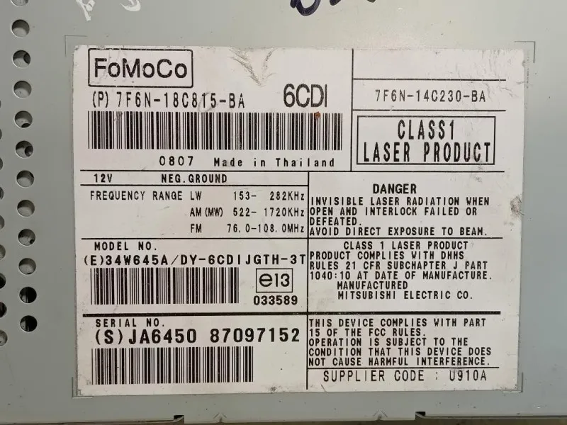 Unità Autoradio 7F6N-14C230-BA Jaguar XF I 2011