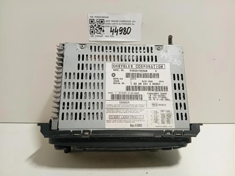 Unità Autoradio P05091650AB Jeep Grand Cherokee III 2005