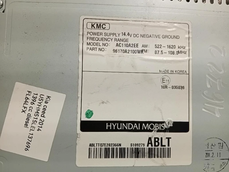 Unità Autoradio 61014035 Kia CEED II 2012