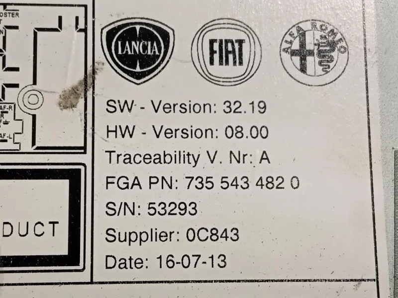 Unità Autoradio 7355434820 Lancia Ypsilon III 2011