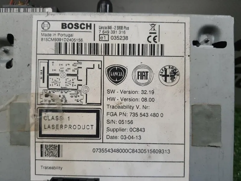 Unità Autoradio 735543480 Lancia Ypsilon III 2011