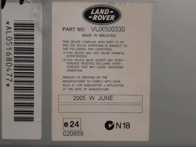 Unità Autoradio VUX500330 Land Rover Discovery III 2005