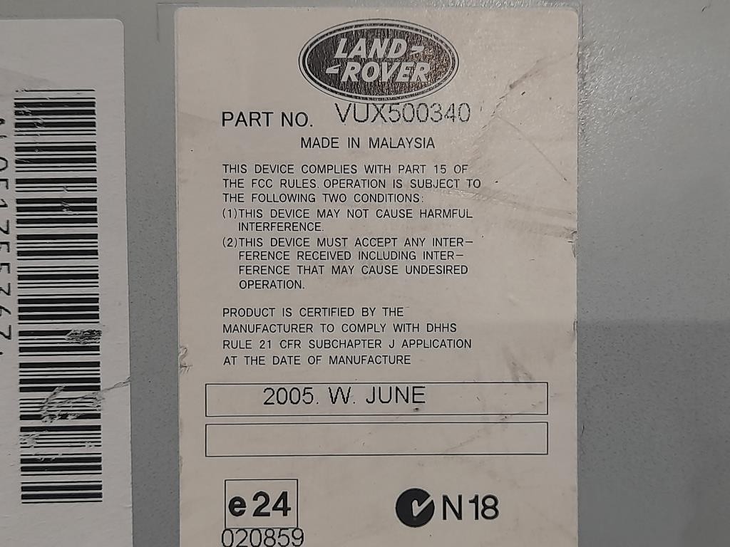 Unità Autoradio VUX200340 Land Rover Discovery III 2005