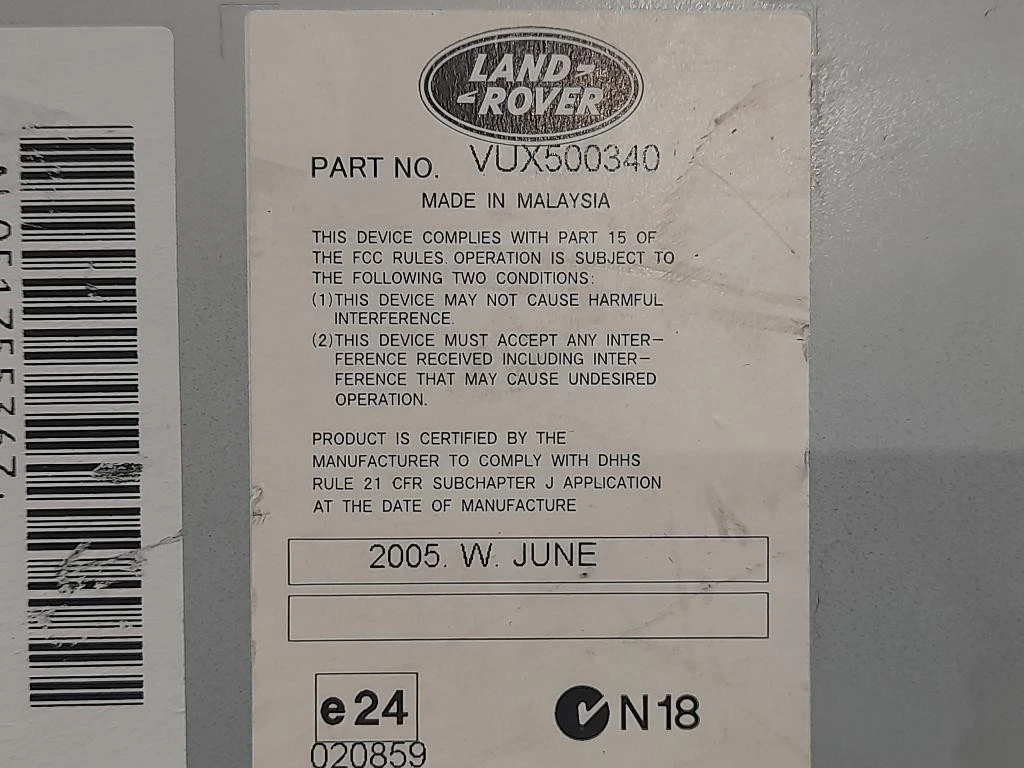 Unità Autoradio VUX200340 Land Rover Discovery III 2005