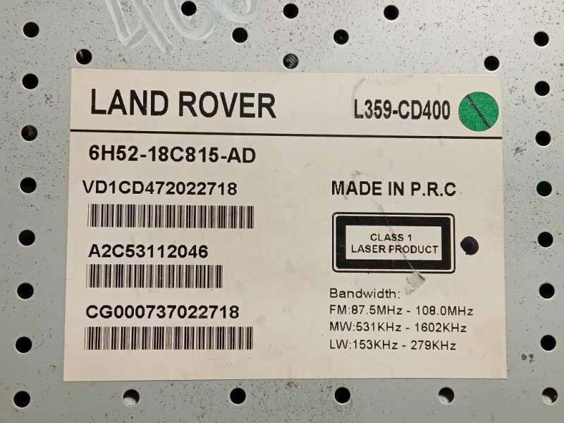 Unità Autoradio 6H52-18C815-AD Land Rover Freelander II 2007