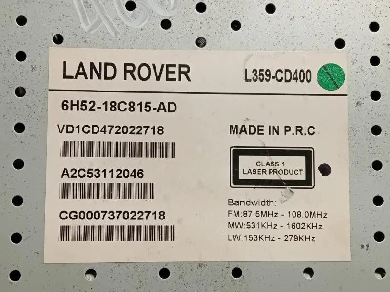 Unità Autoradio 6H52-18C815-AD Land Rover Freelander II 2007