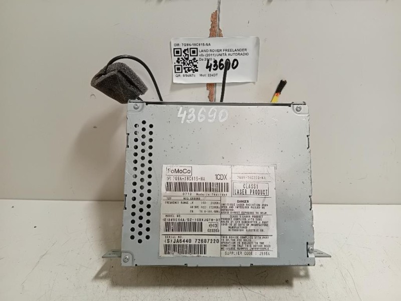 Unità Autoradio 7G9N-18C815-NA Land Rover Freelander II 2011