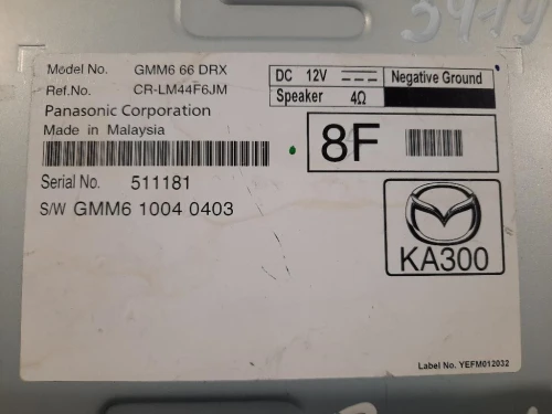 Unità Autoradio YEFA0500084 Mazda 6 III 2013