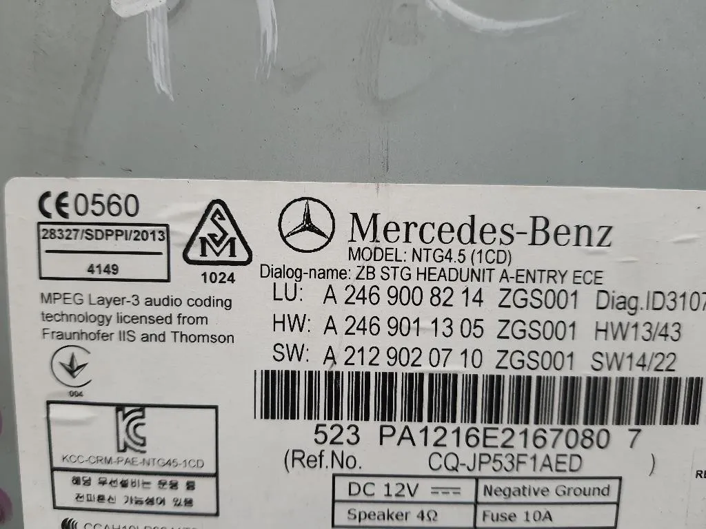 Unità Autoradio A2469008214 Mercedes Classe A W176 2013