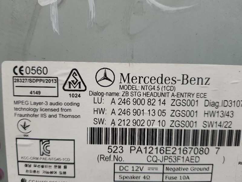 Unità Autoradio A2469008214 Mercedes Classe A W176 2013