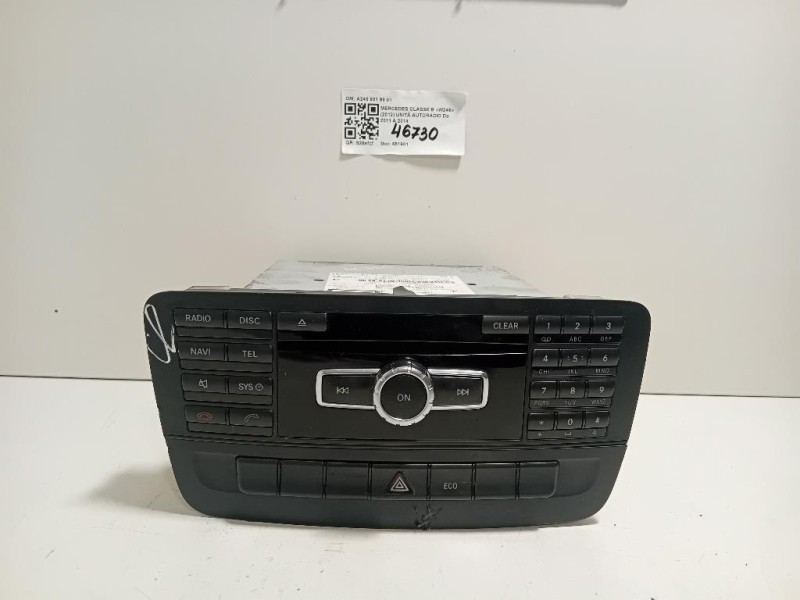 Unità Autoradio A246 901 99 01 Mercedes Classe B W246 2012