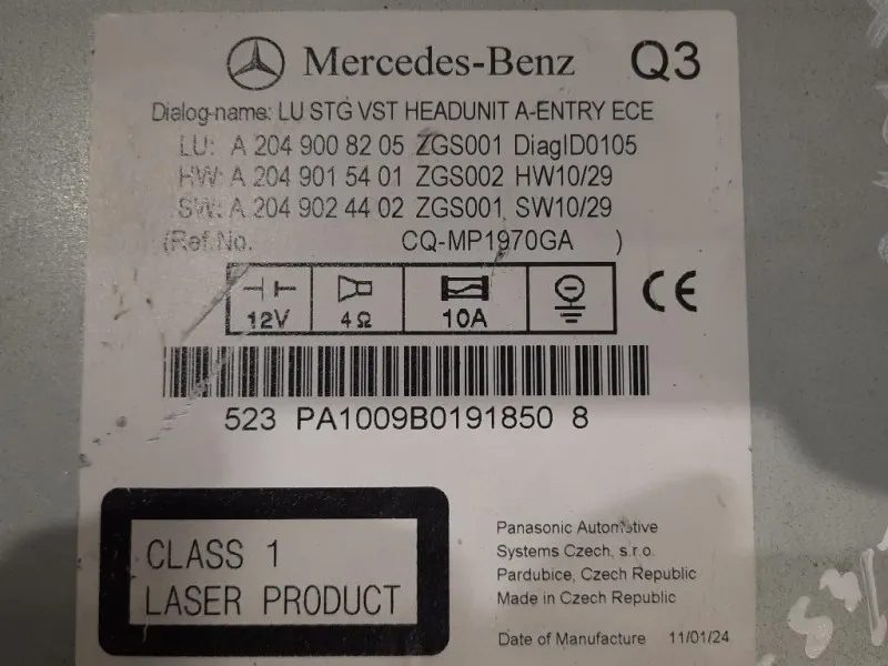 Unità Autoradio A2049008205 Mercedes Classe C W204 2011