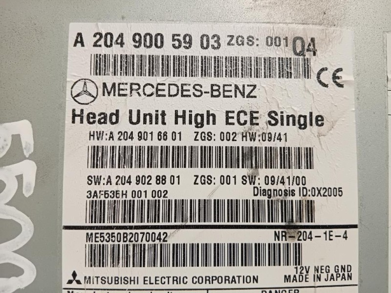 Unità Autoradio A2049005903 Mercedes Classe C W204 2011