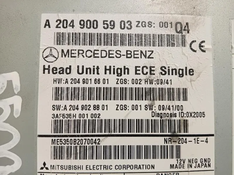 Unità Autoradio A2049005903 Mercedes Classe C W204 2011