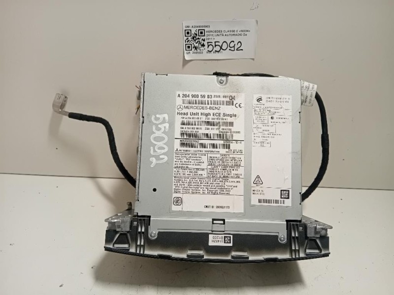 Unità Autoradio A2049005903 Mercedes Classe C W204 2011