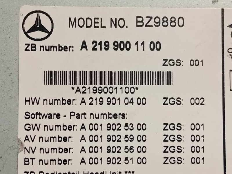 Unità Autoradio A2199001100 Mercedes Classe CLS C219 Coupé 2005