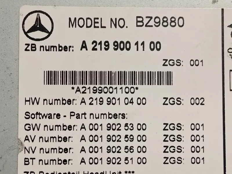 Unità Autoradio A2199001100 Mercedes Classe CLS C219 Coupé 2005