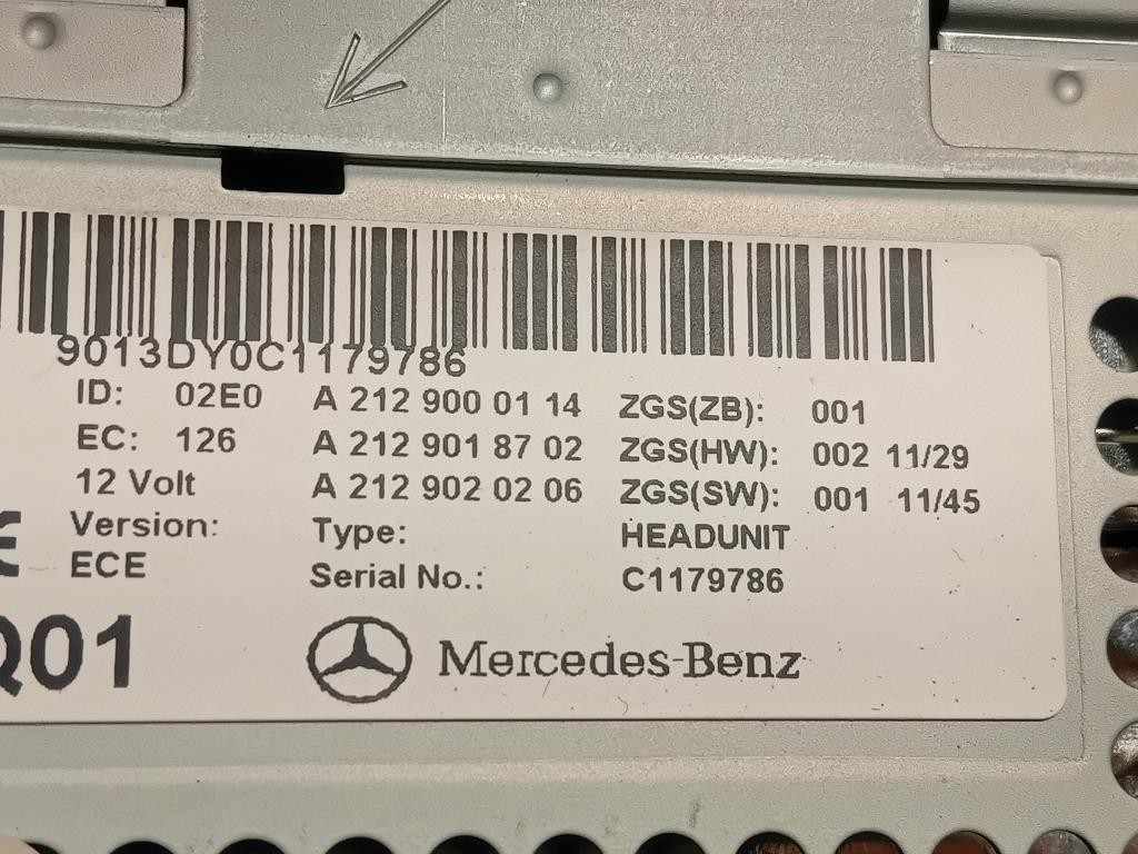 Unità Autoradio A2129000114 Mercedes Classe E W212 2009