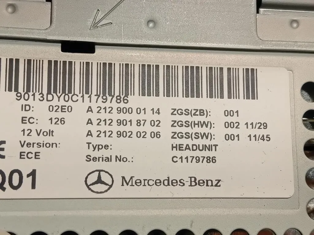 Unità Autoradio A2129000114 Mercedes Classe E W212 2009
