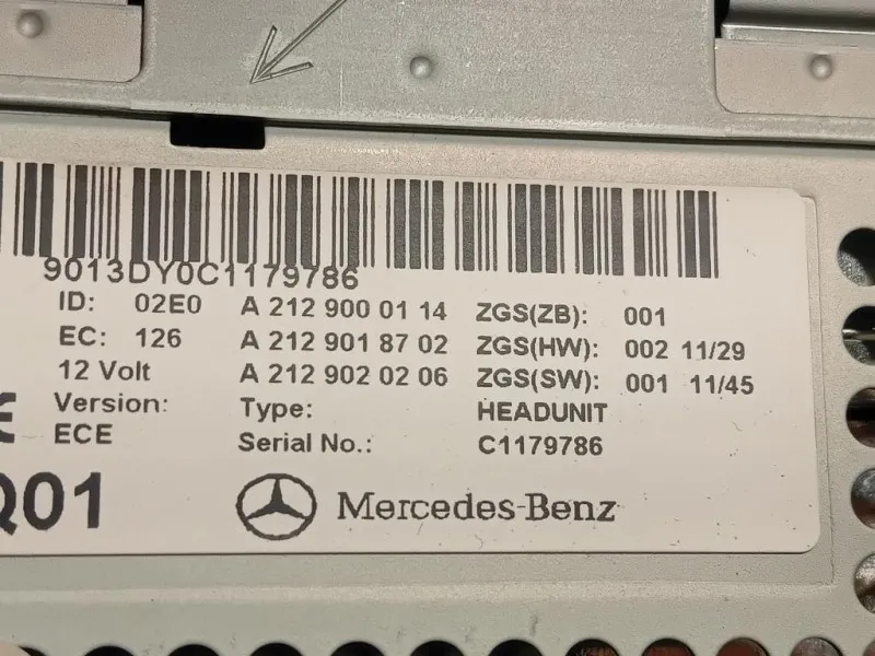 Unità Autoradio A2129000114 Mercedes Classe E W212 2009