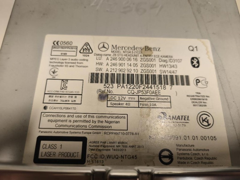 Unità Autoradio A2469011405 Mercedes Classe GLA X156 2014