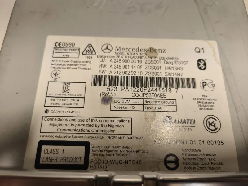 Unità Autoradio A2469011405 Mercedes Classe GLA X156 2014