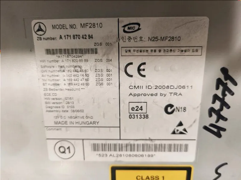 Unità Autoradio A1718704294 Mercedes Classe SLK R171 2004