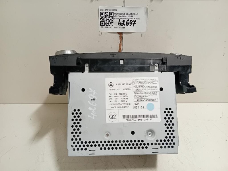 Unità Autoradio A1718200386 Mercedes Classe SLK R171 2004