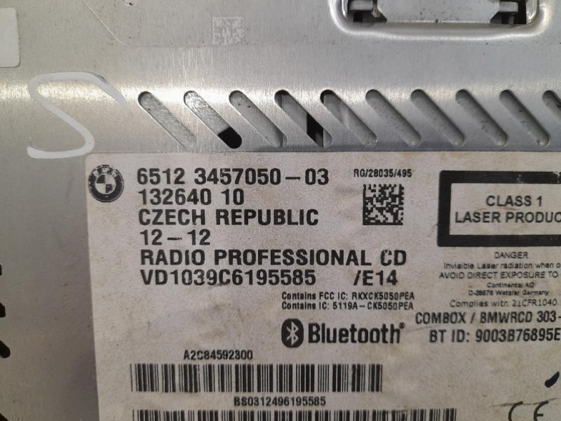 Unità Autoradio 65123457050 Mini MINI Cooper R56 2007