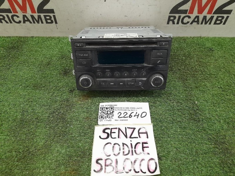 Unità Autoradio 28185BH30D Nissan Nv200 2009