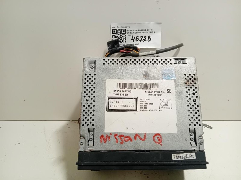 Unità Autoradio 7 612 830 076 Nissan Qashqai+2 2010
