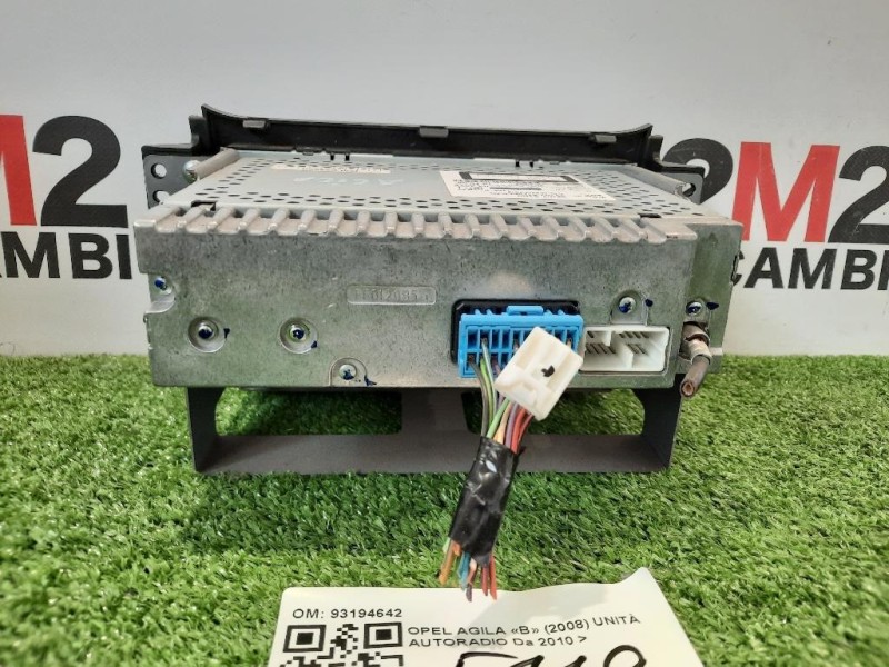 Unità Autoradio 93194642 Opel Agila B 2008