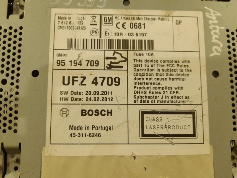 Unità Autoradio 95194709 Opel Antara A 2011