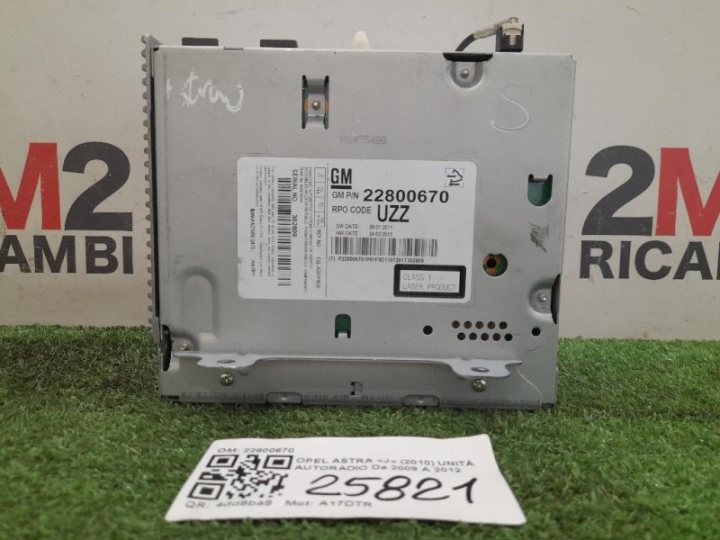 Unità Autoradio 22800670 Opel Astra J 2010