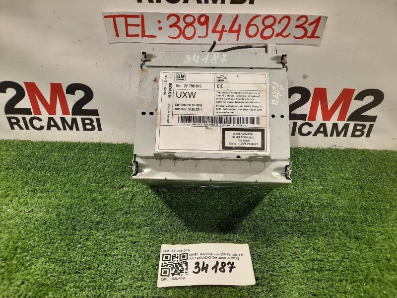 Unità Autoradio 22 790 015 Opel Astra J 2012